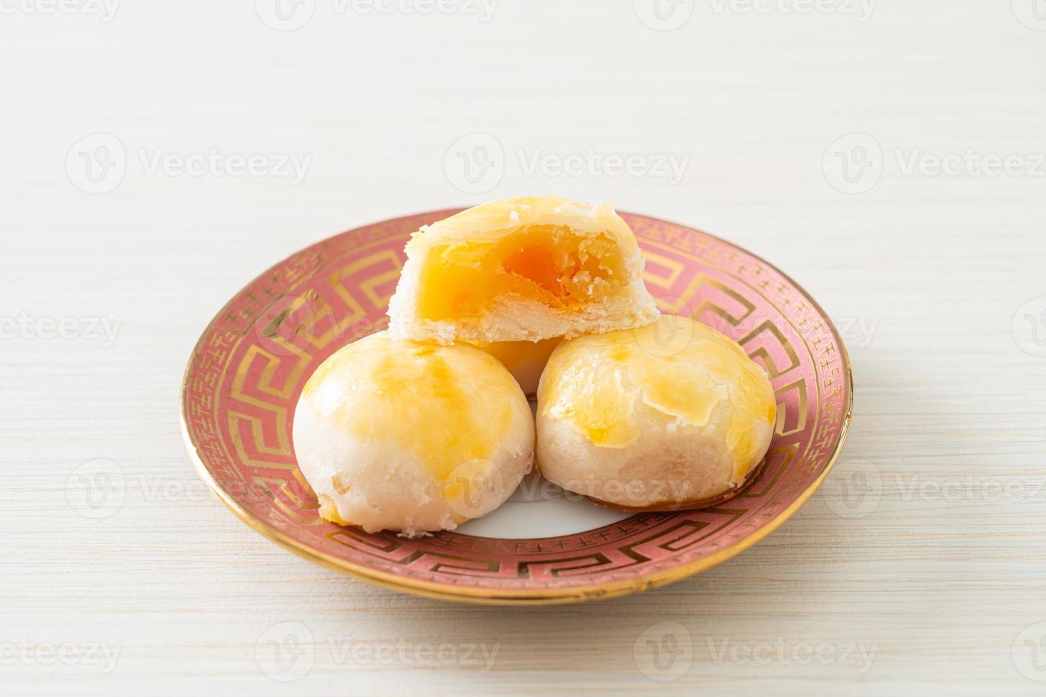 Chinese pastry moon cake with salted egg peanut photo