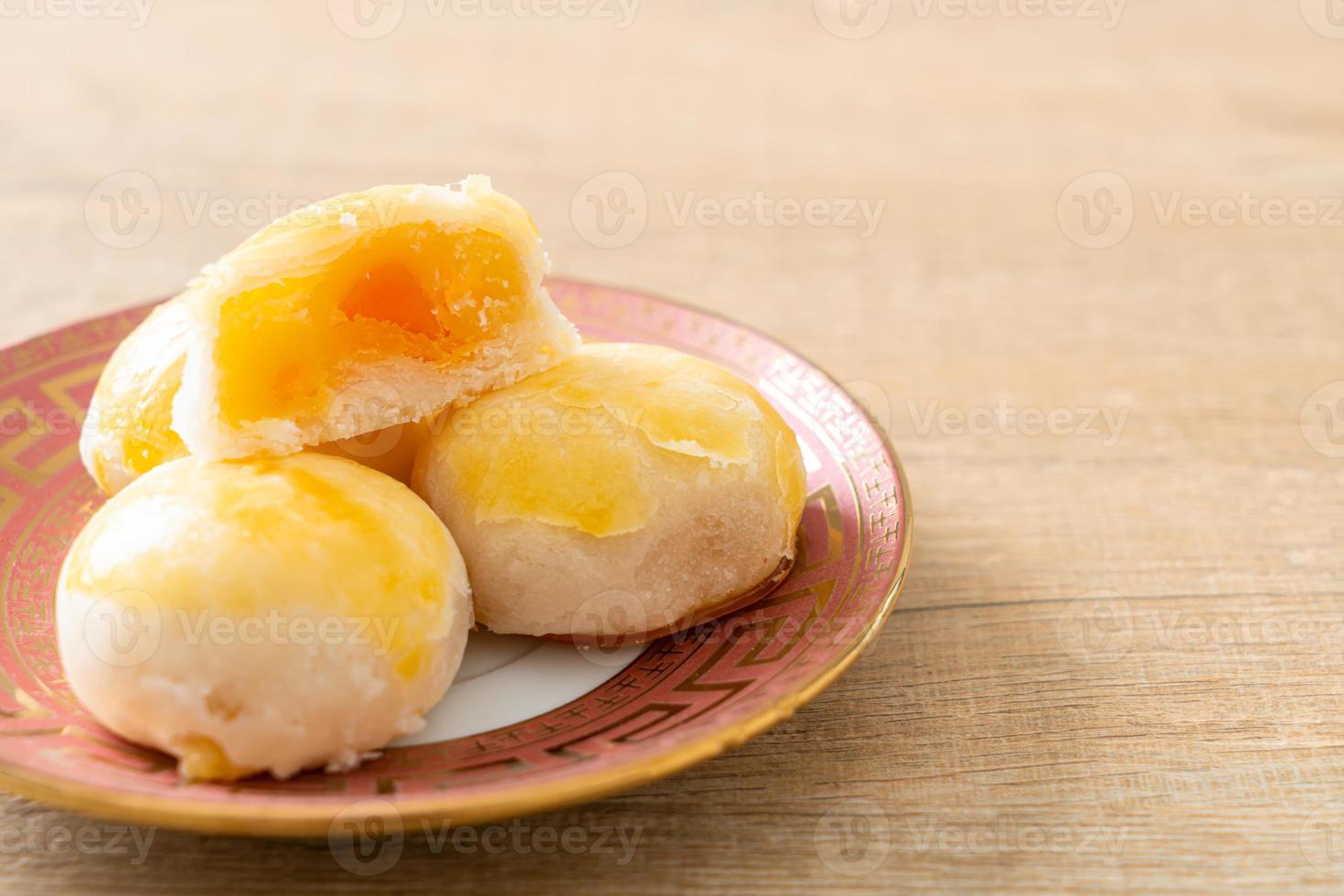 Chinese pastry moon cake with salted egg peanut photo