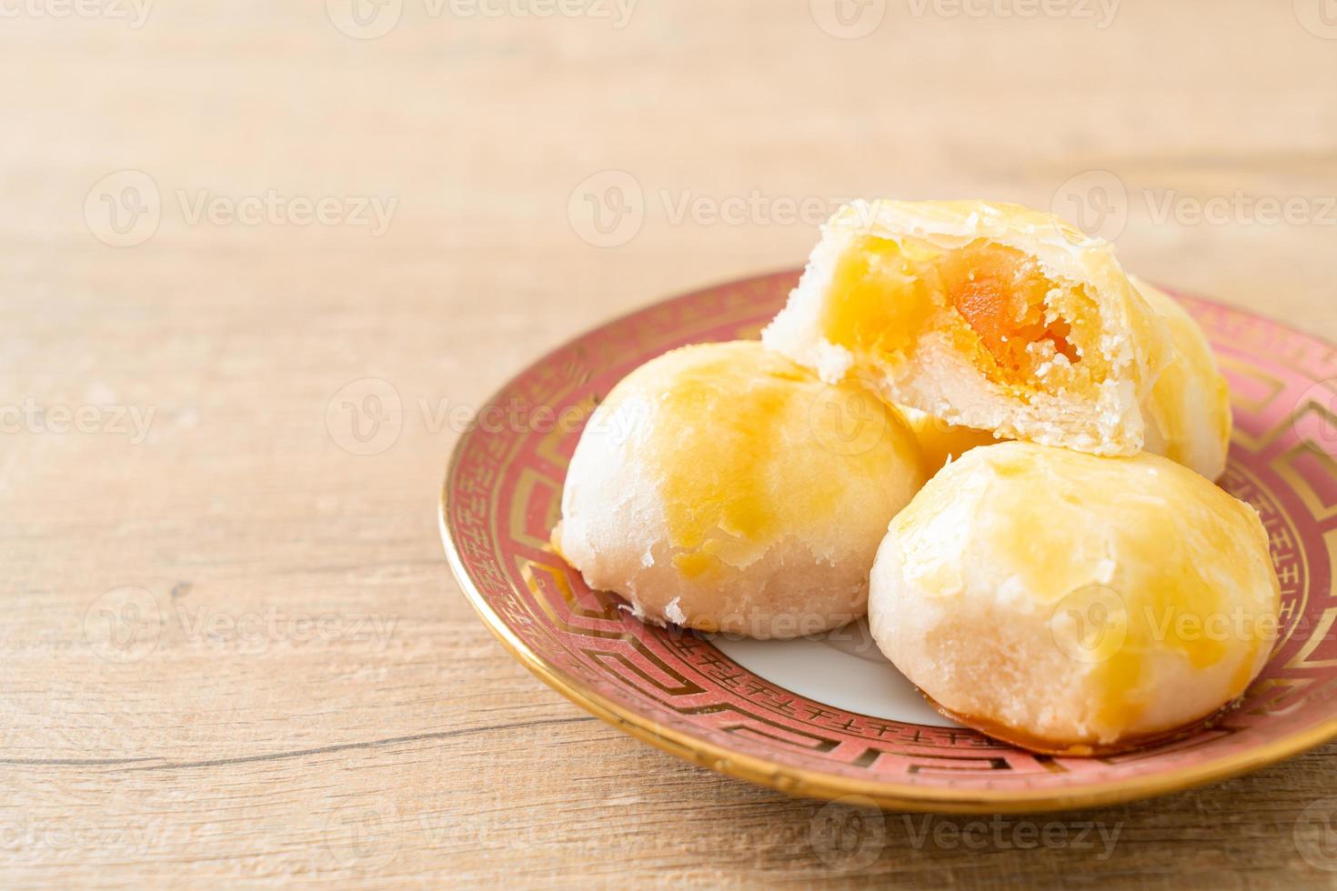 Chinese pastry moon cake with salted egg peanut photo