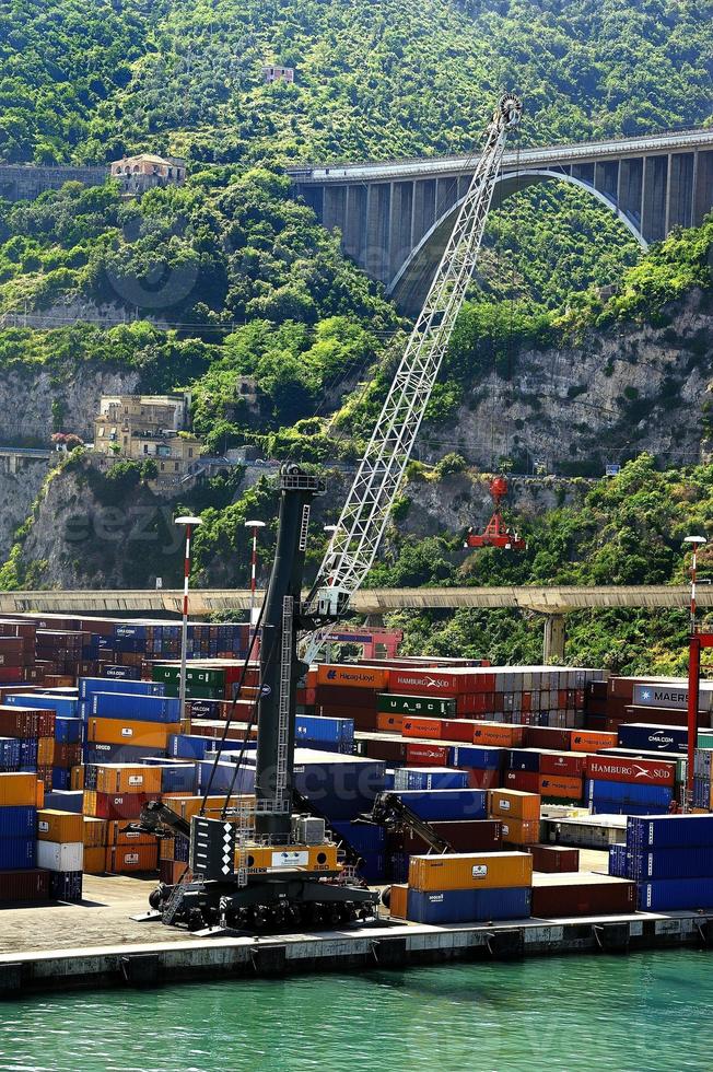 Containers in the port of Salerno photo