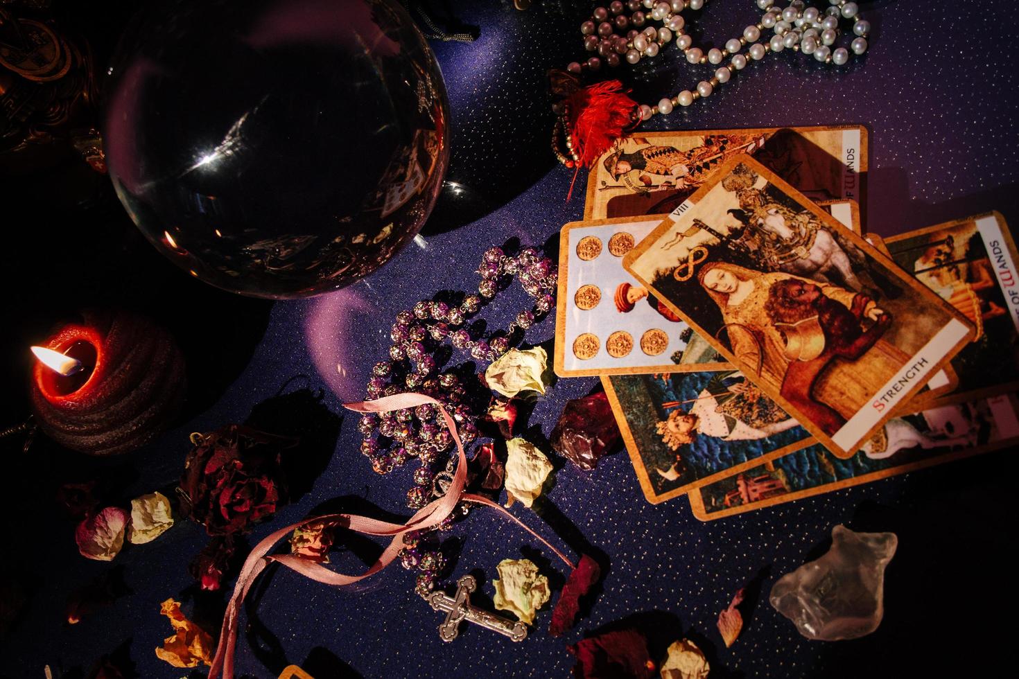 Table with occult attributes photo