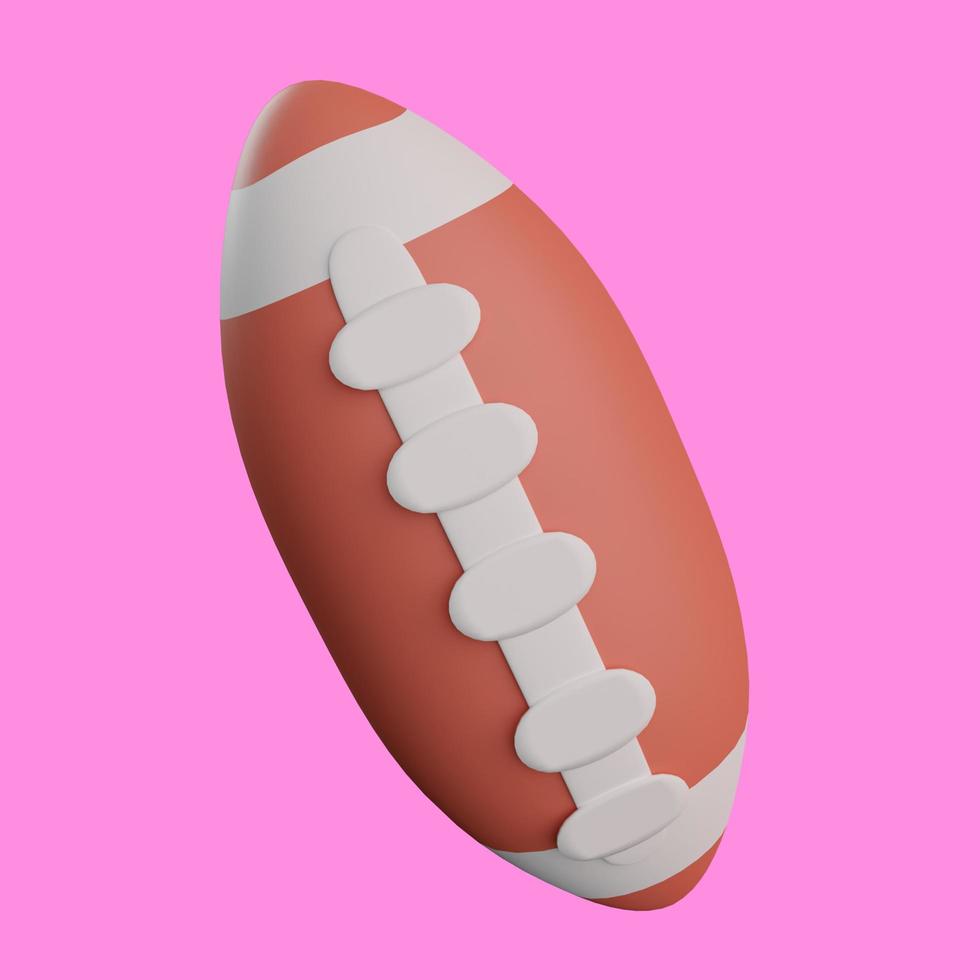 3D render American Football ball in pink background photo
