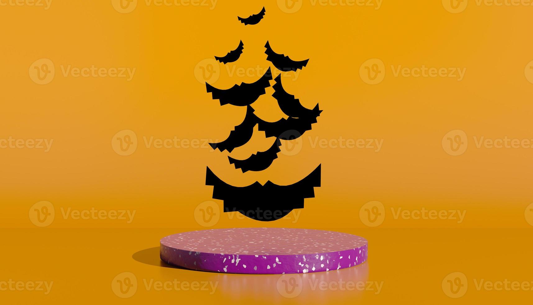 Podium and minimal abstract background for Halloween, 3d rendering geometric shape. 3d illustration. photo