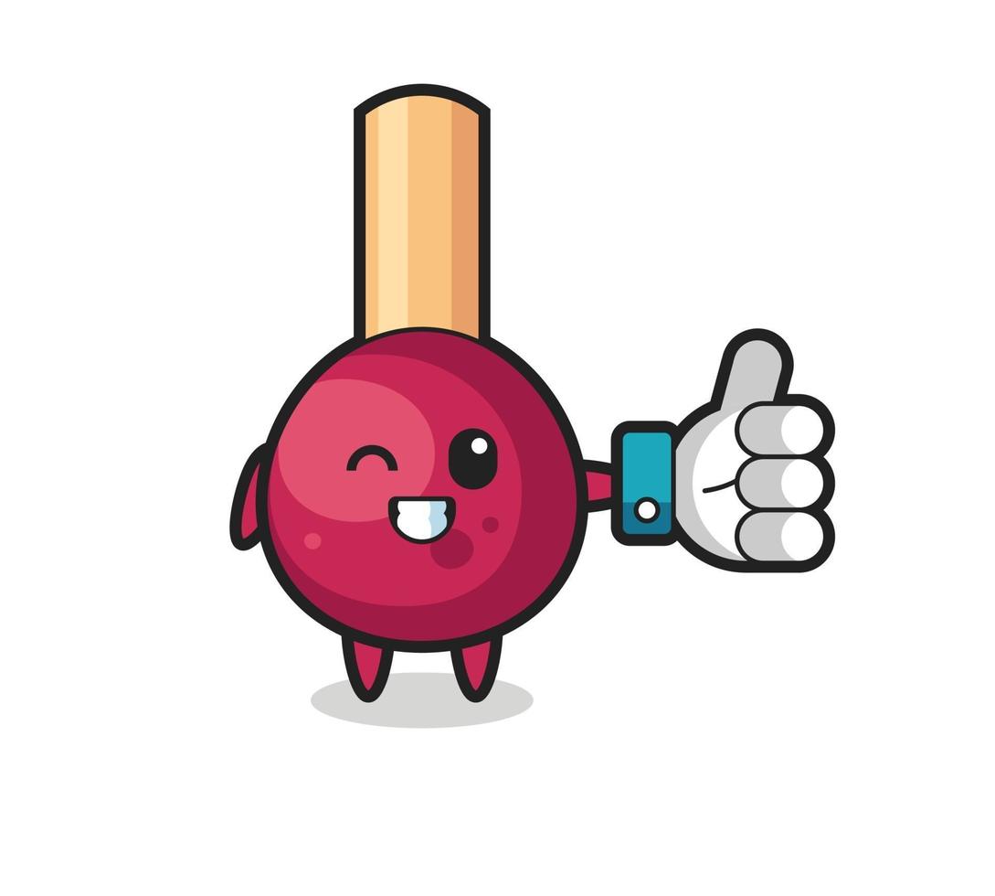 cute matches with social media thumbs up symbol vector