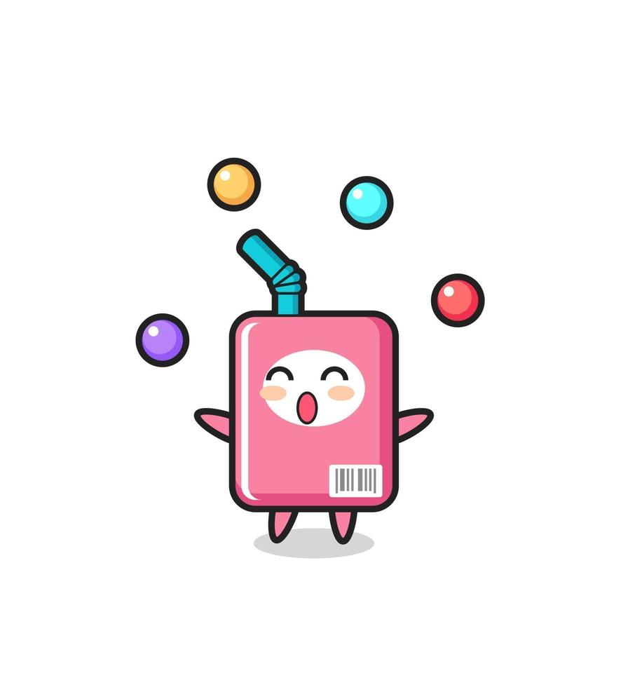 the milk box circus cartoon juggling a ball vector