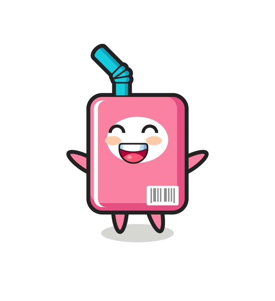 happy baby milk box cartoon character vector