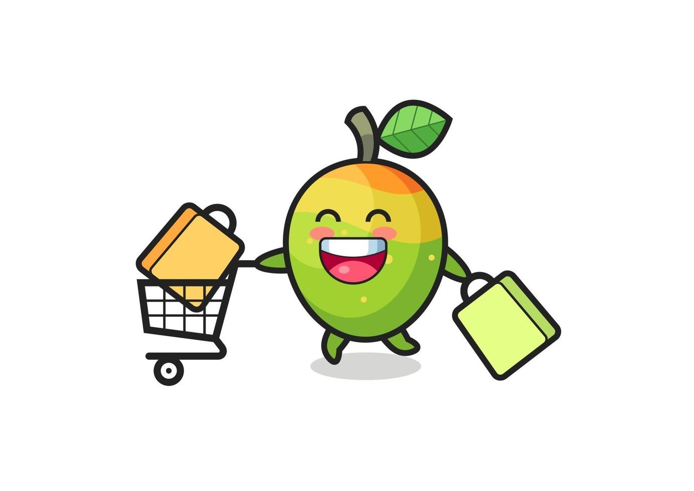 black Friday illustration with cute mango mascot vector