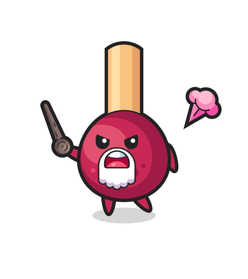 cute matches grandpa is getting angry vector