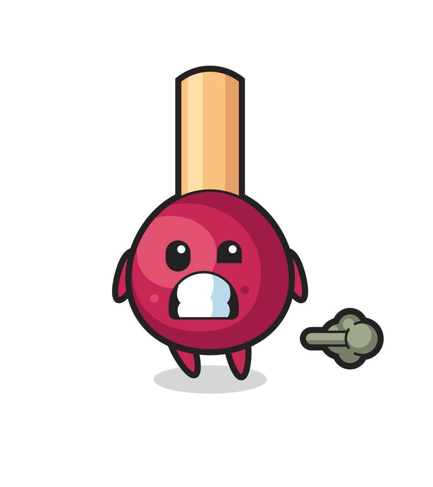 the illustration of the matches cartoon doing fart vector