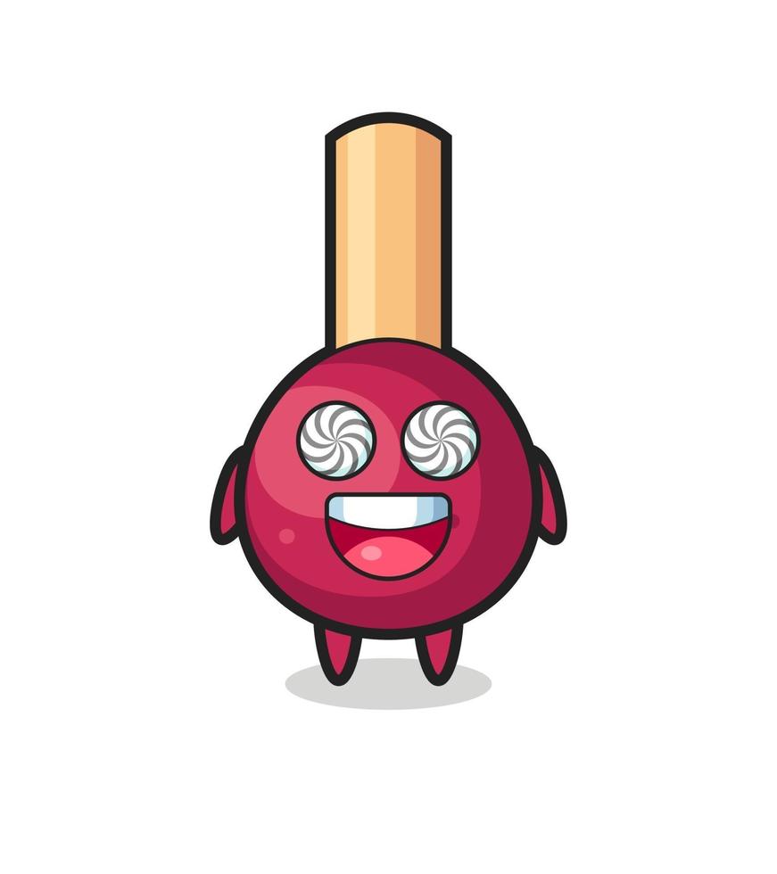 cute matches character with hypnotized eyes vector