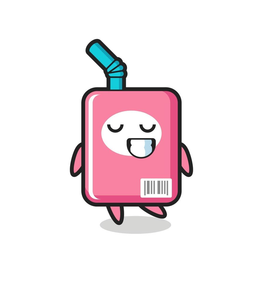 milk box cartoon illustration with a shy expression vector