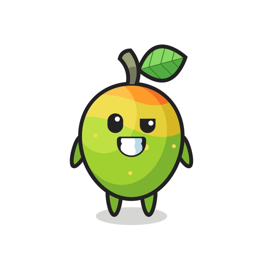 linda mascota de mango con cara optimista vector