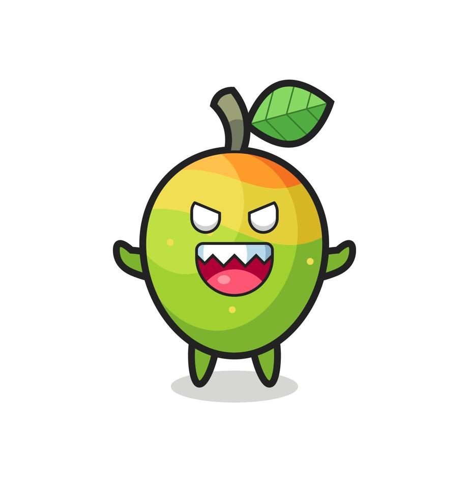 Ilustración del personaje de la mascota del mango malvado vector