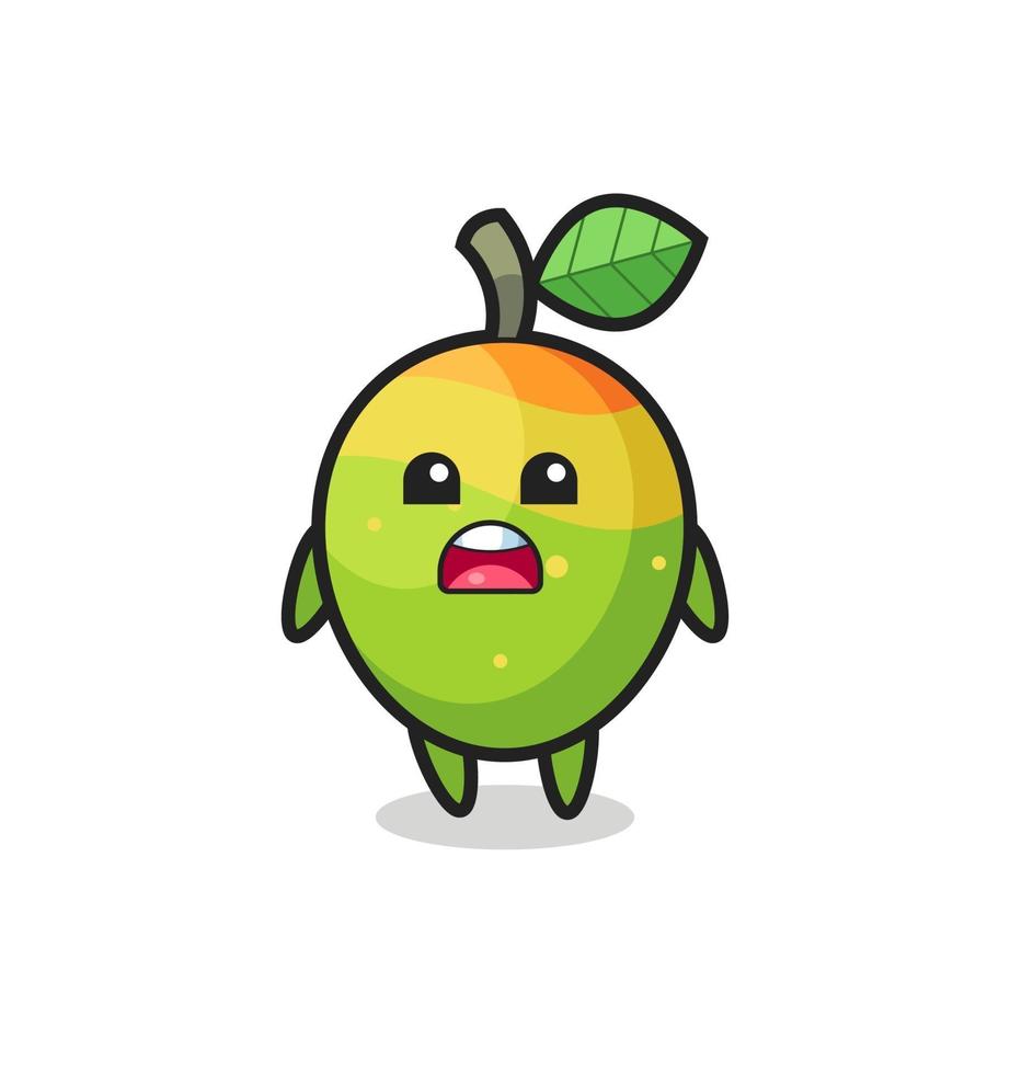 mango illustration with apologizing expression, saying I am sorry vector