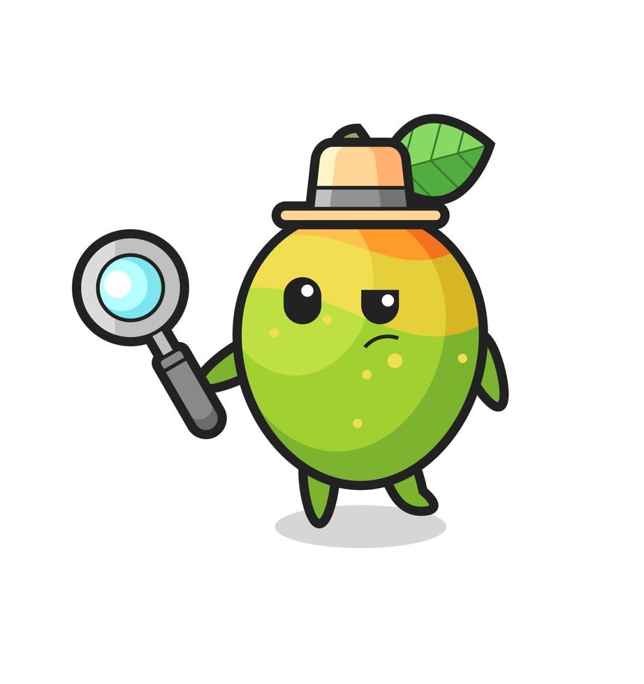 mango detective character is analyzing a case vector