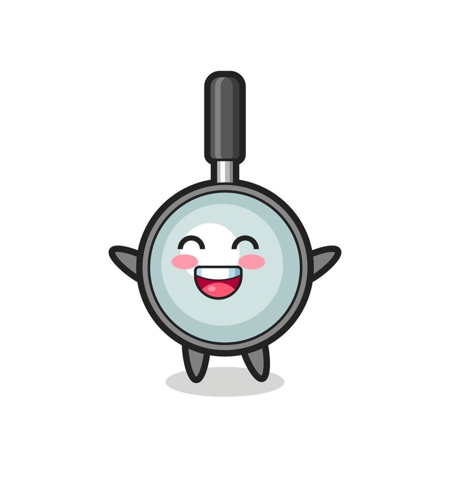 happy baby magnifying glass cartoon character vector