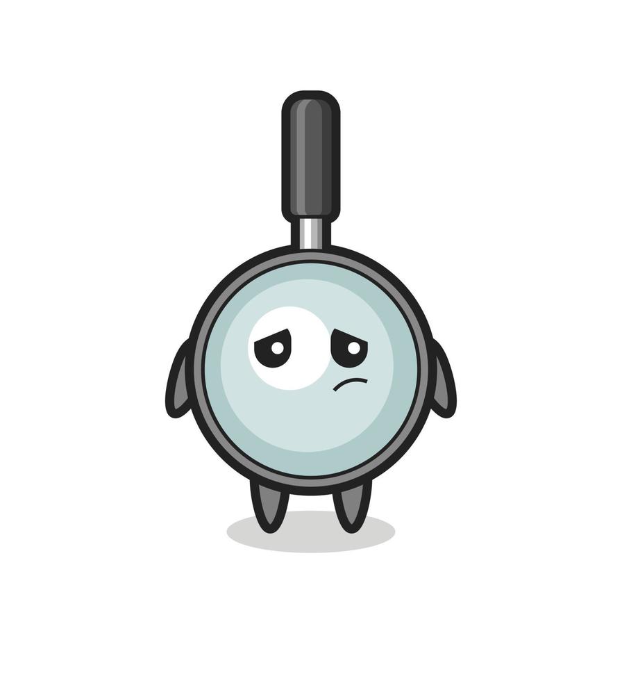 the lazy gesture of magnifying glass cartoon character vector