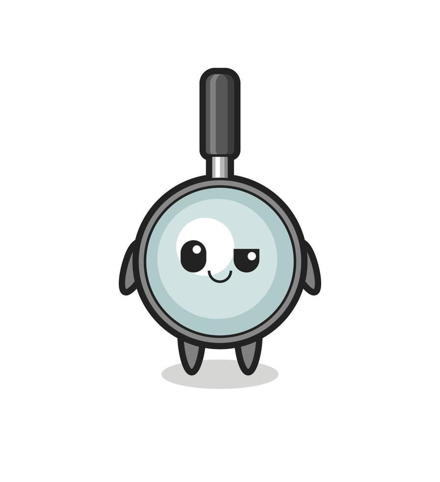 magnifying glass cartoon with an arrogant expression vector