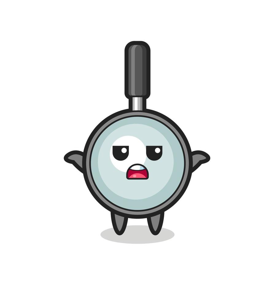 magnifying glass mascot character saying I do not know vector