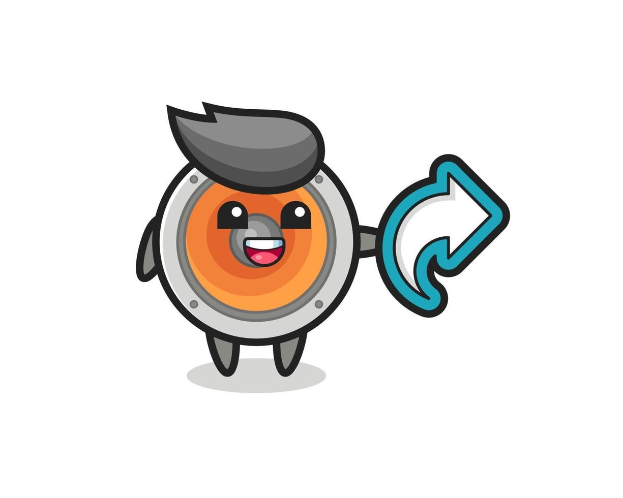 cute loudspeaker hold social media share symbol vector