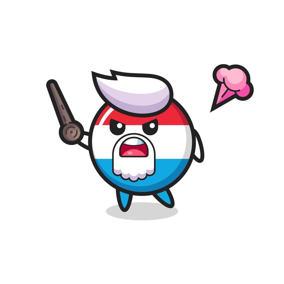 cute luxembourg flag badge grandpa is getting angry vector