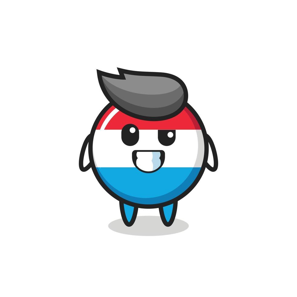 cute luxembourg flag badge mascot with an optimistic face vector