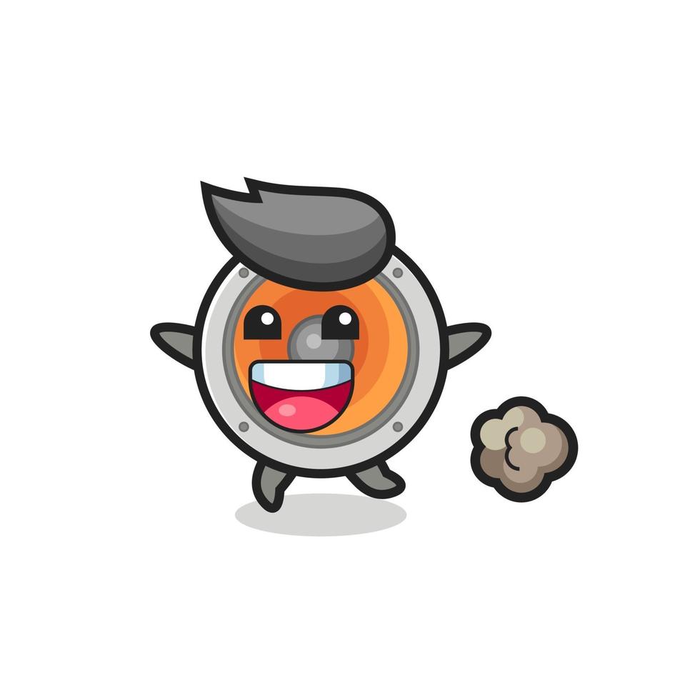 the happy loudspeaker cartoon with running pose vector