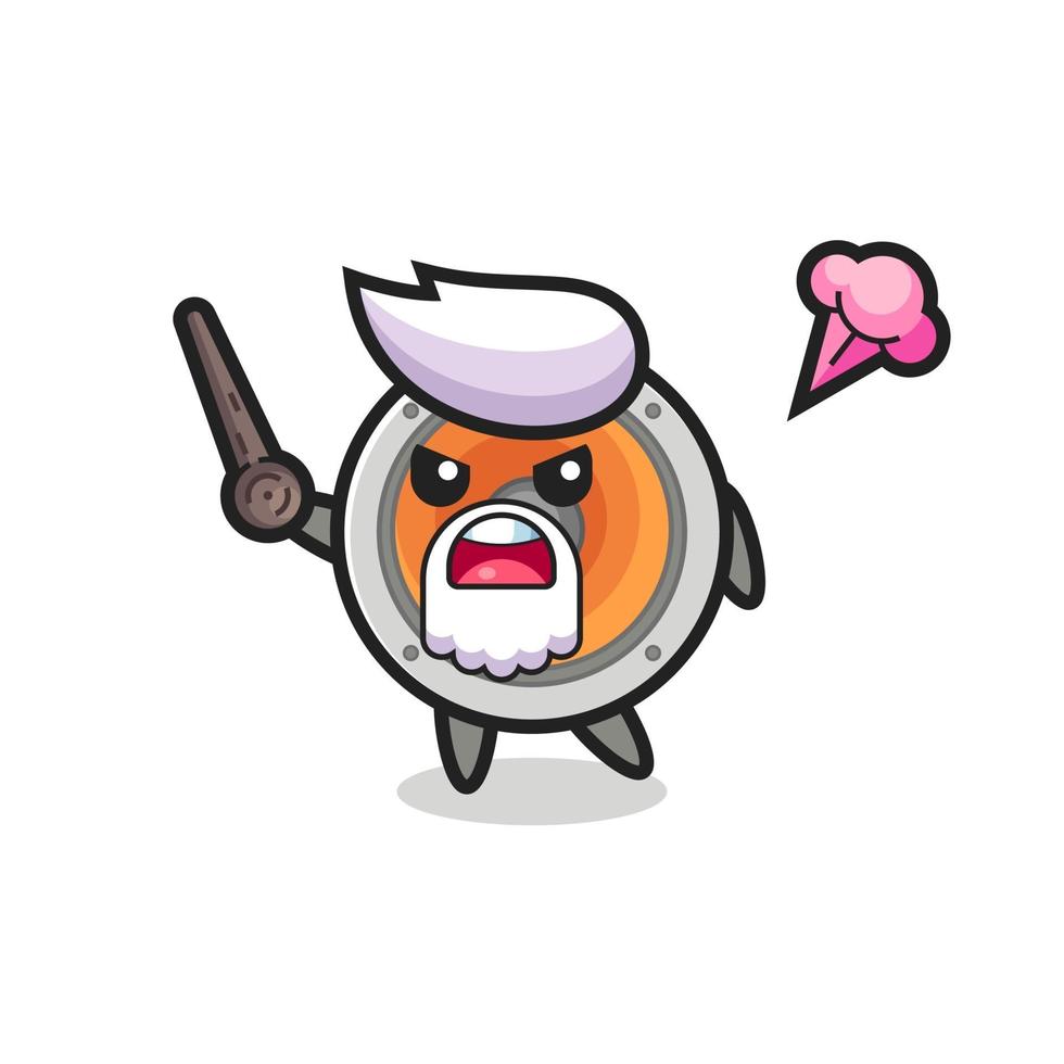 cute loudspeaker grandpa is getting angry vector