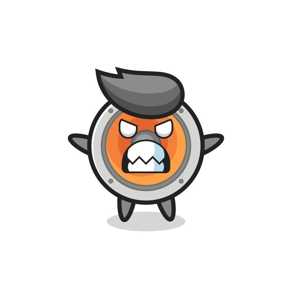 wrathful expression of the loudspeaker mascot character vector