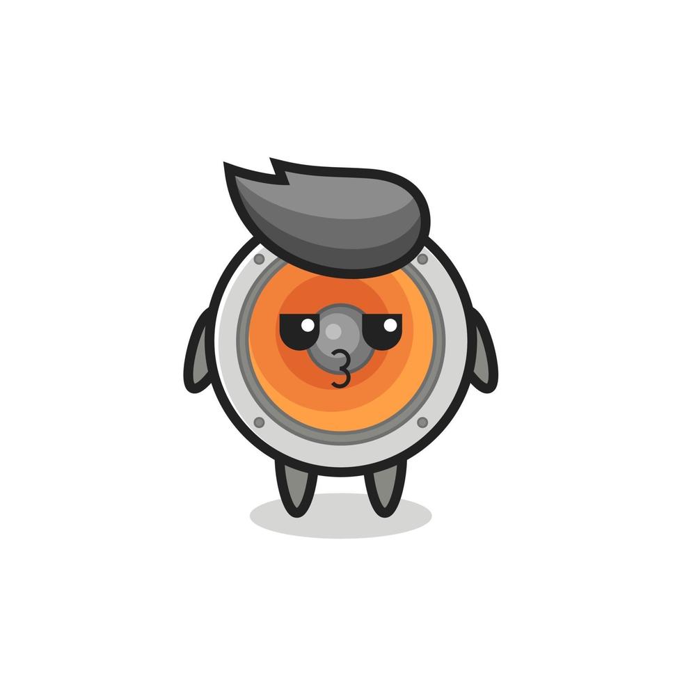 the bored expression of cute loudspeaker characters vector
