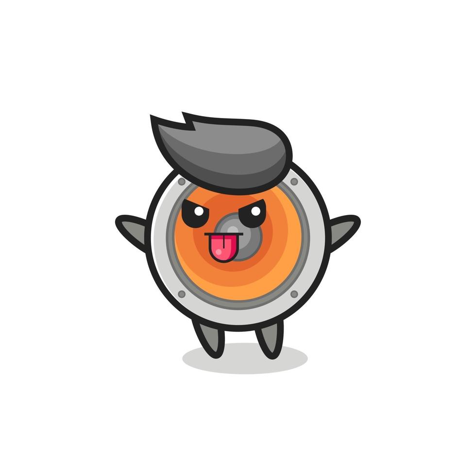 naughty loudspeaker character in mocking pose vector