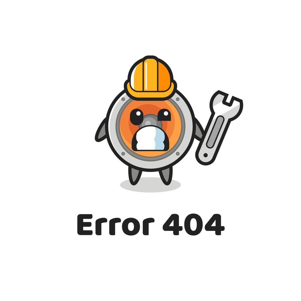 error 404 with the cute loudspeaker mascot vector