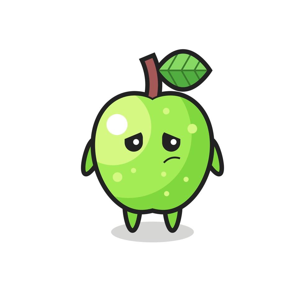 the lazy gesture of green apple cartoon character vector
