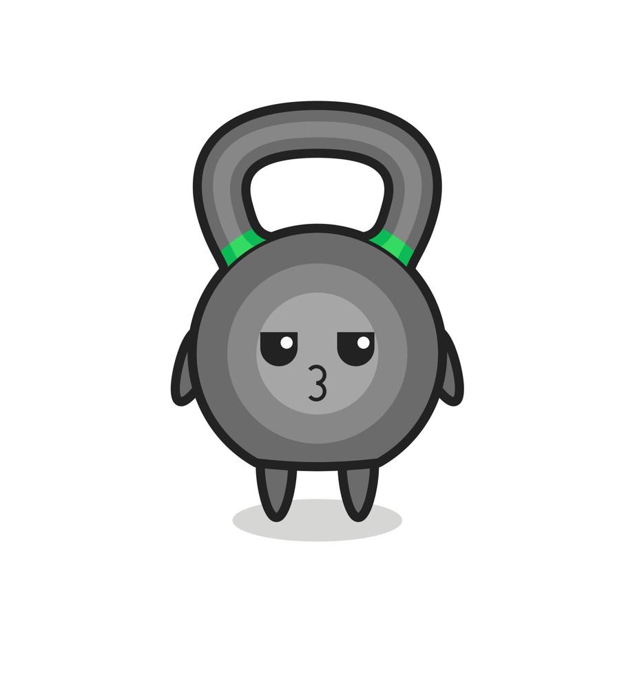 the bored expression of cute kettleball characters vector