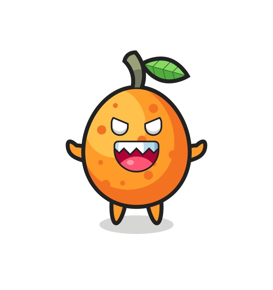 Ilustración del malvado personaje de la mascota kumquat vector