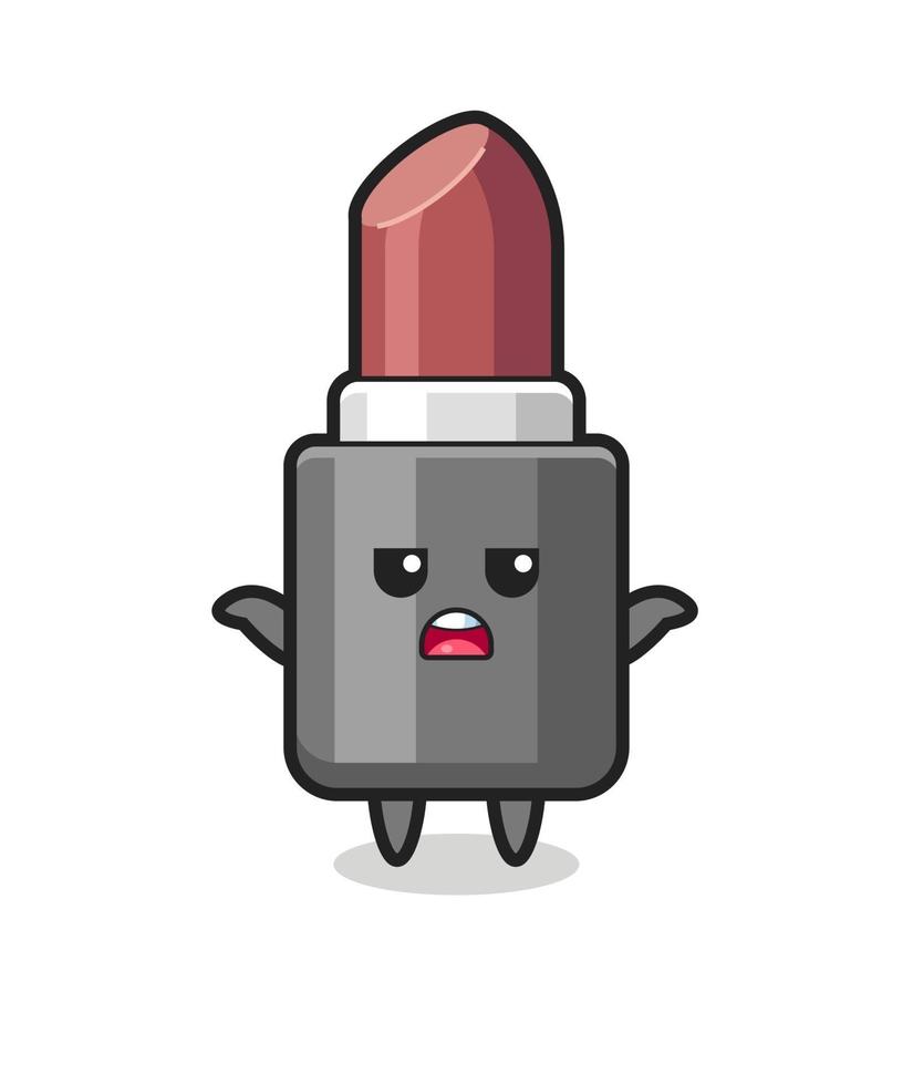 lipstick mascot character saying I do not know vector