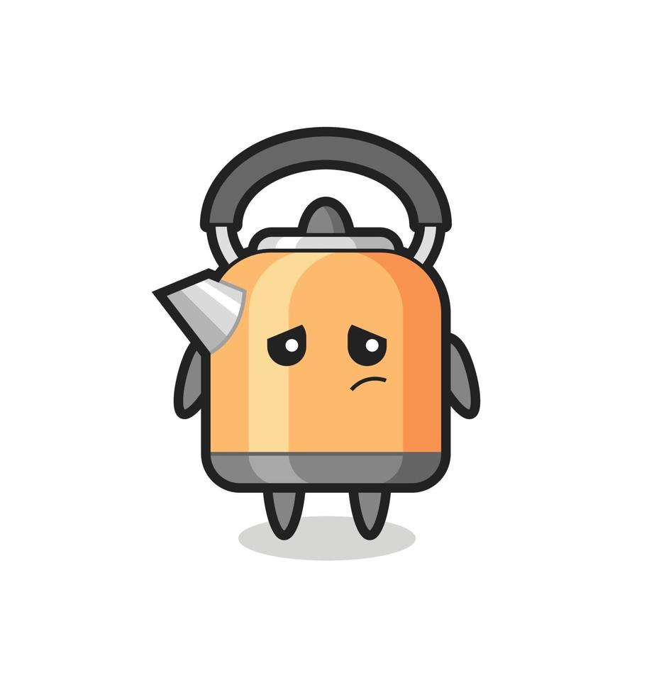 the lazy gesture of kettle cartoon character vector