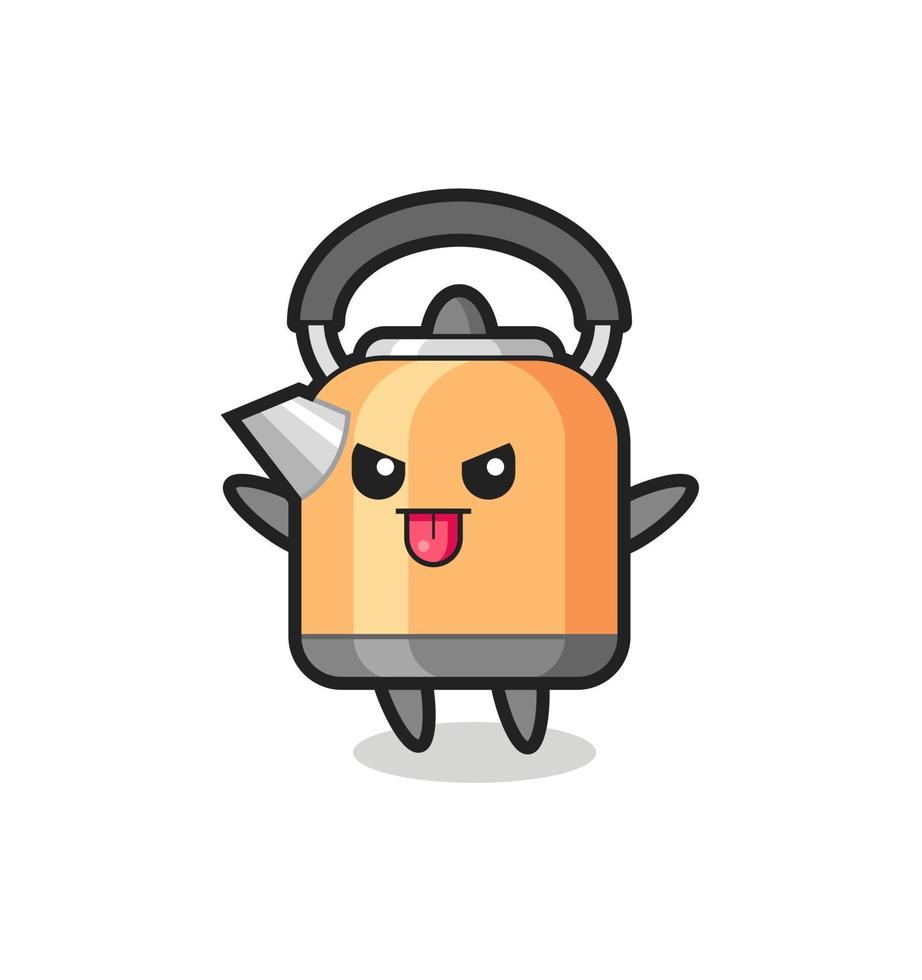 naughty kettle character in mocking pose vector