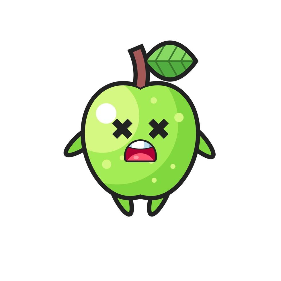 the dead green apple mascot character vector