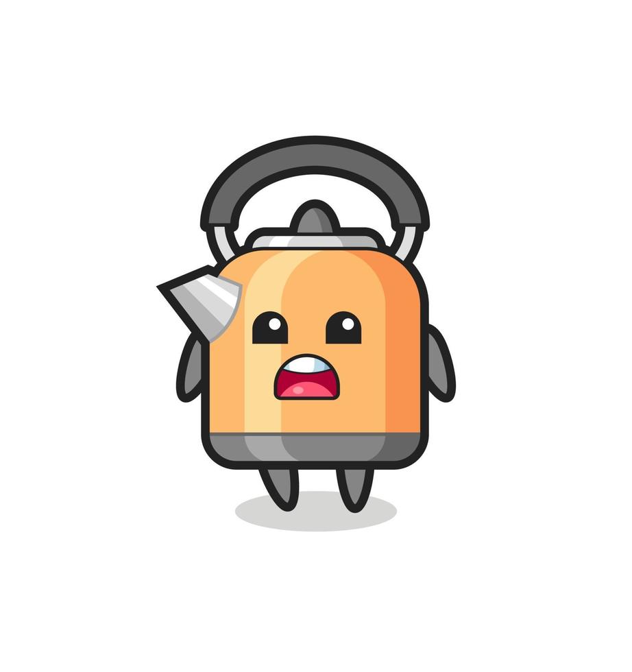 kettle illustration with apologizing expression, saying I am sorry vector