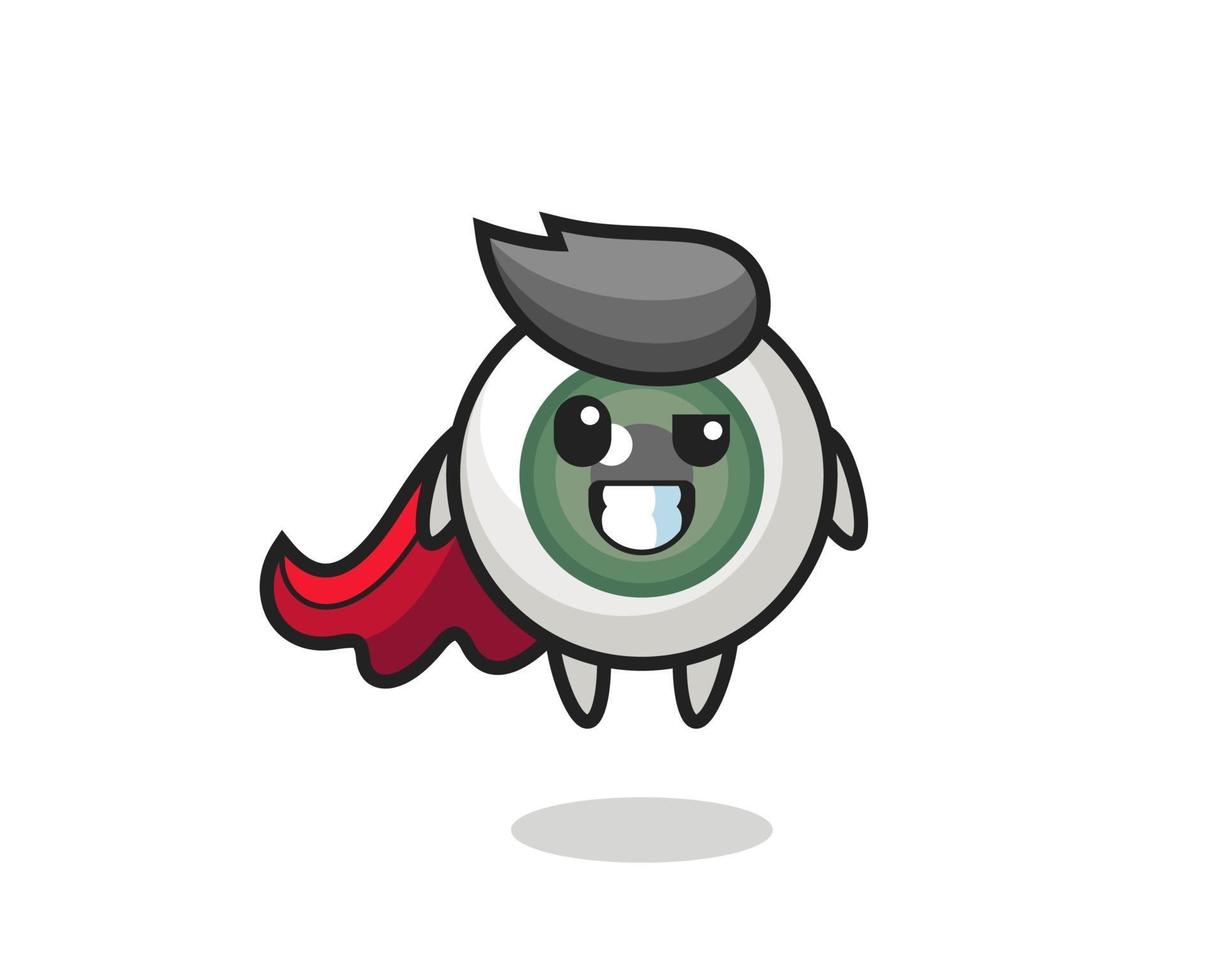 the cute eyeball character as a flying superhero vector
