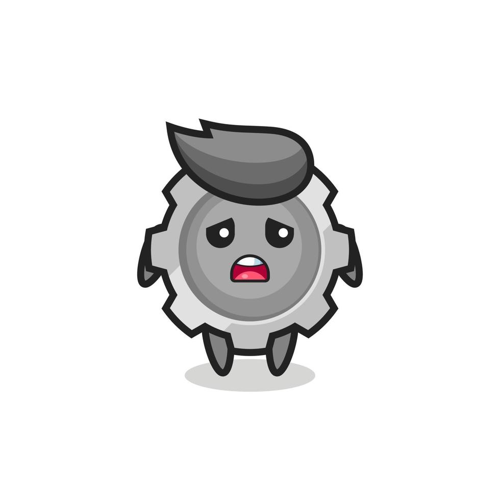 disappointed expression of the gear cartoon vector