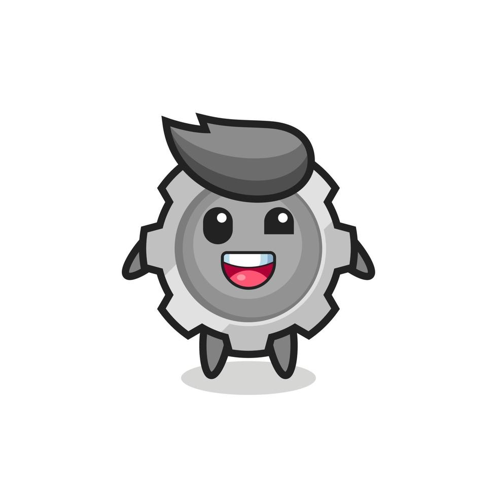 illustration of an gear character with awkward poses vector