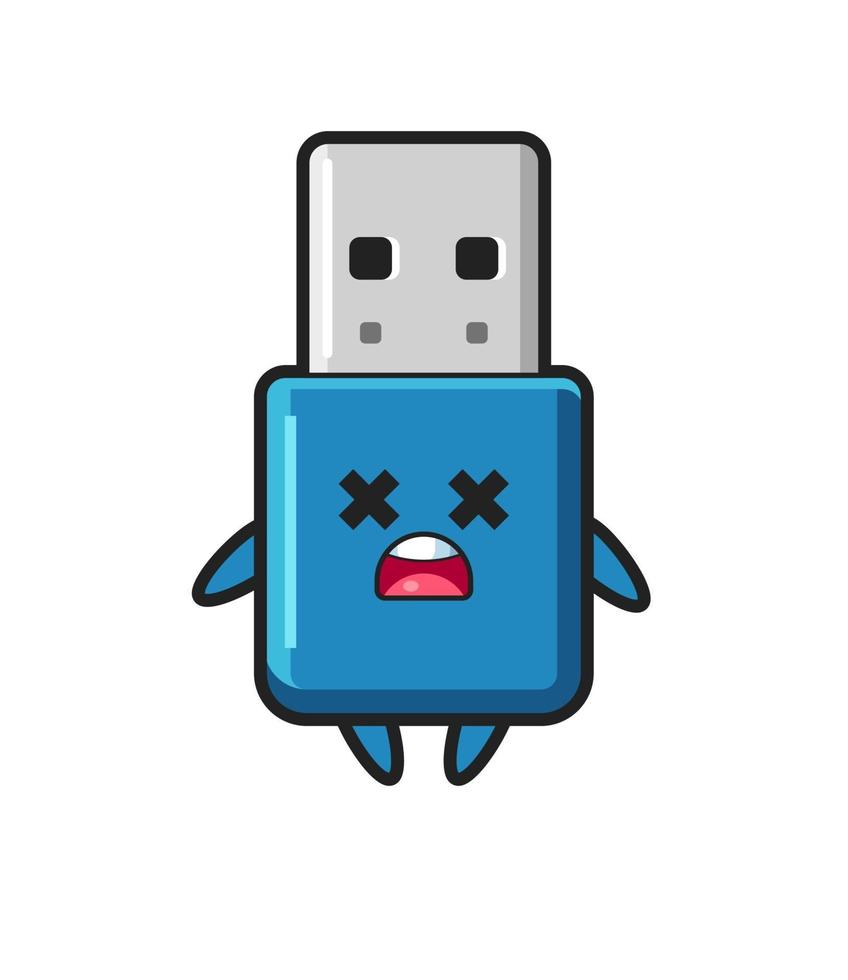 the dead flash drive usb mascot character vector