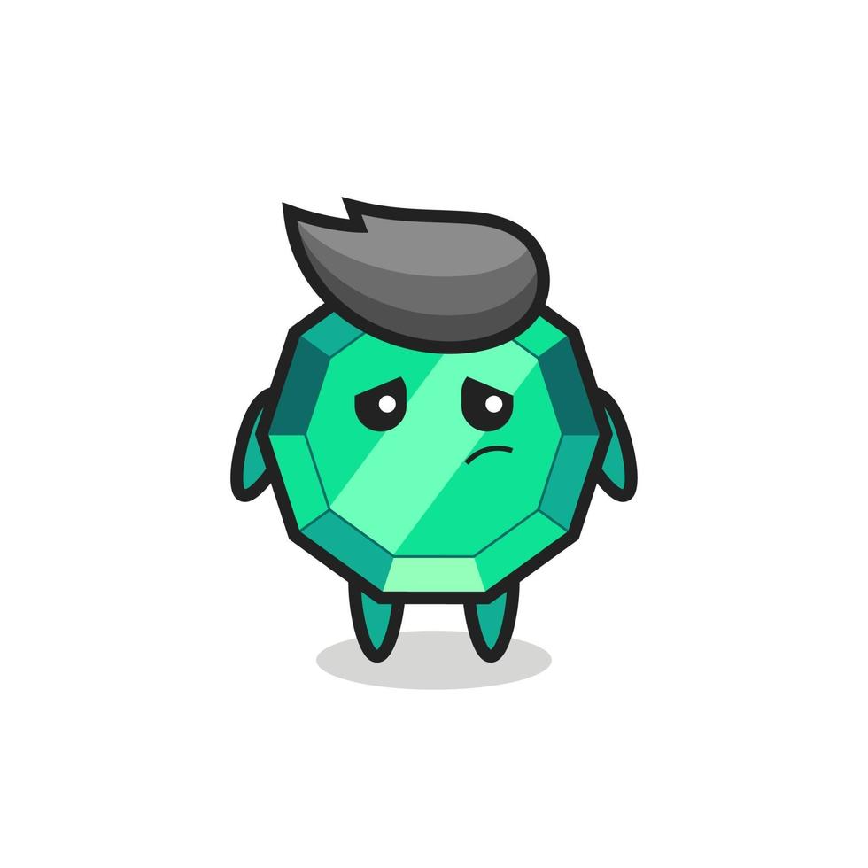the lazy gesture of emerald gemstone cartoon character vector