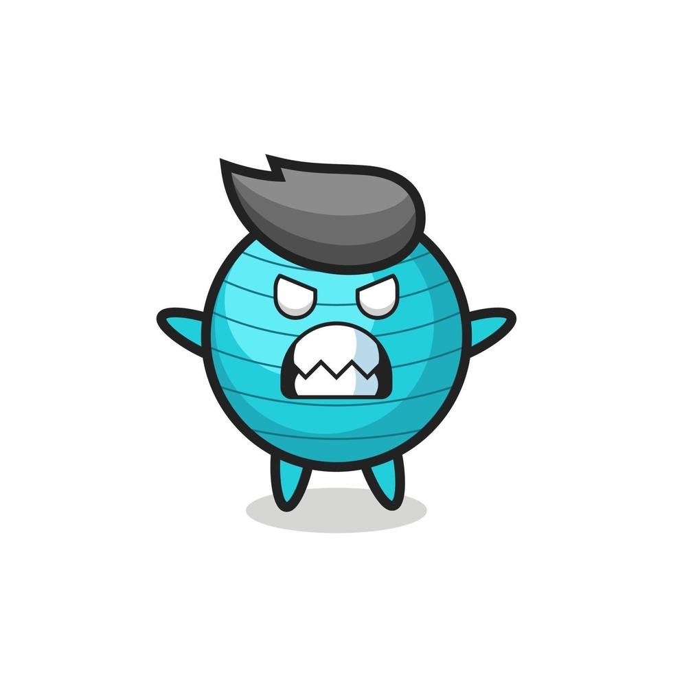 wrathful expression of the exercise ball mascot character vector