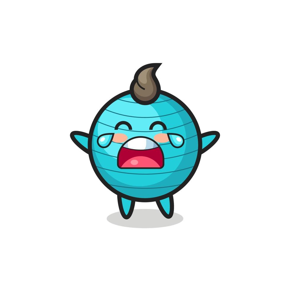 the illustration of crying exercise ball cute baby vector