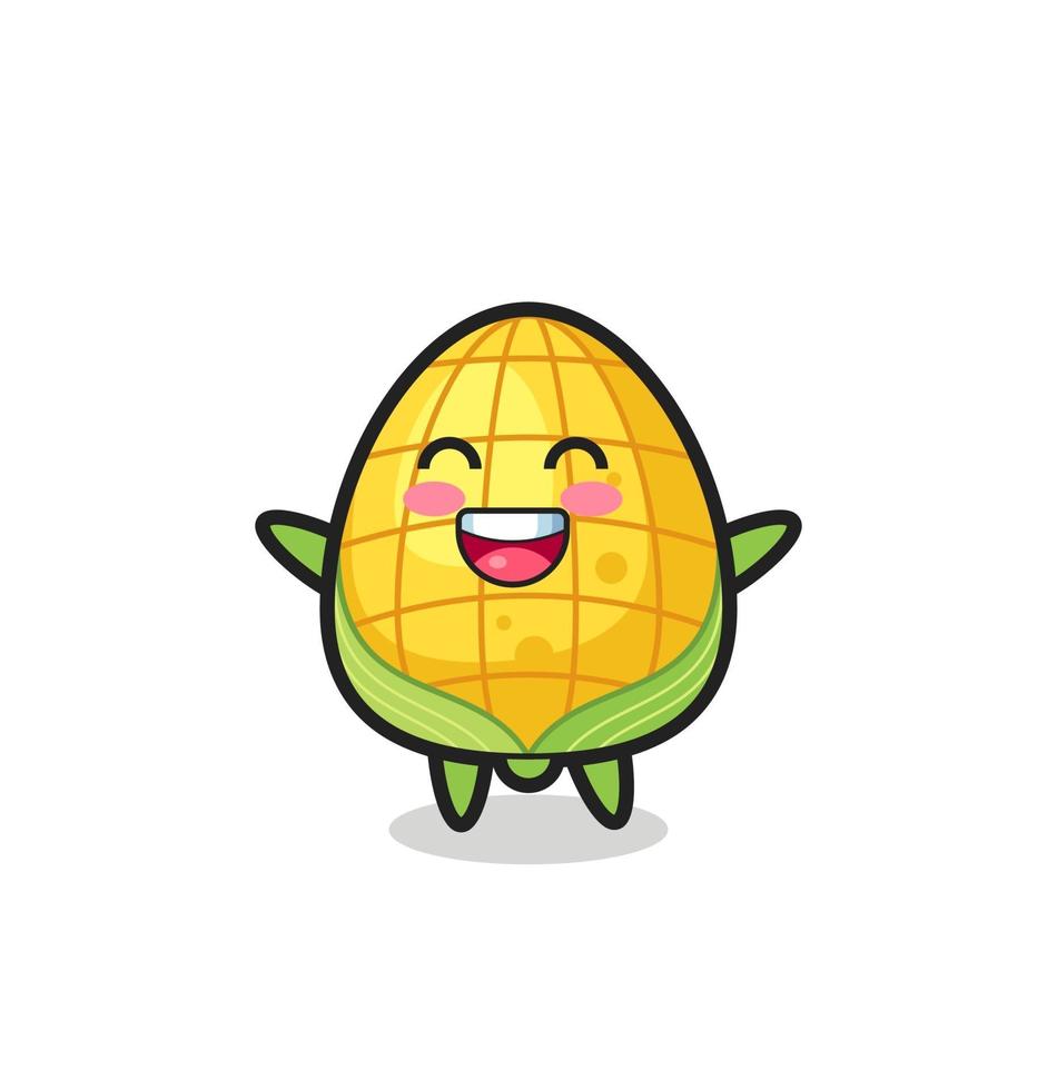 happy baby corn cartoon character vector