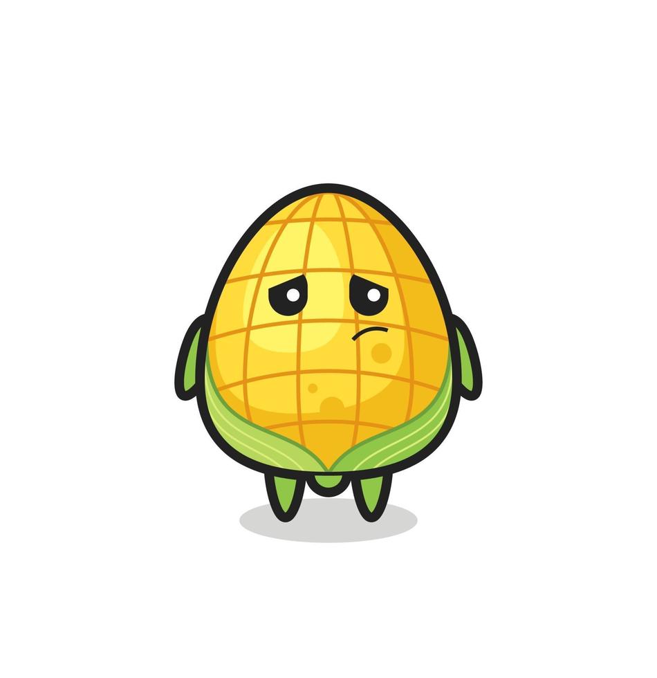 the lazy gesture of corn cartoon character vector