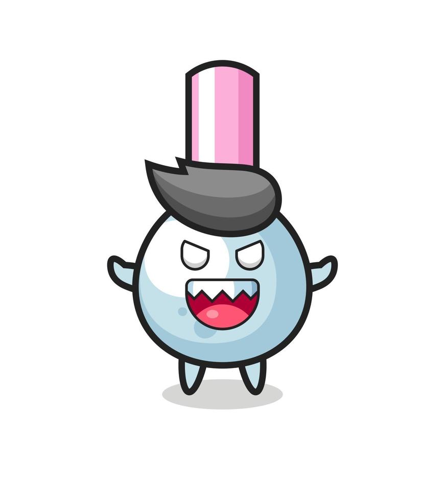 illustration of evil cotton bud mascot character vector